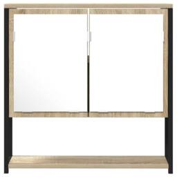 Berkfield Home Elegant Bathroom Mirror Cabinet Sonoma Oak 60x16x60 cm Engineered Wood in Light Oak - Size: 60 x 16 x 60 cm - thumbnail 5