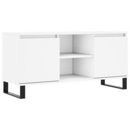 Berkfield Home TV Cabinet White 104x35x50 cm Engineered Wood - Size: 104 x 35 x 50 cm - thumbnail 1