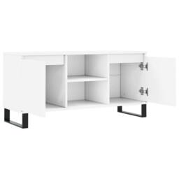 Berkfield Home TV Cabinet White 104x35x50 cm Engineered Wood - Size: 104 x 35 x 50 cm - thumbnail 6