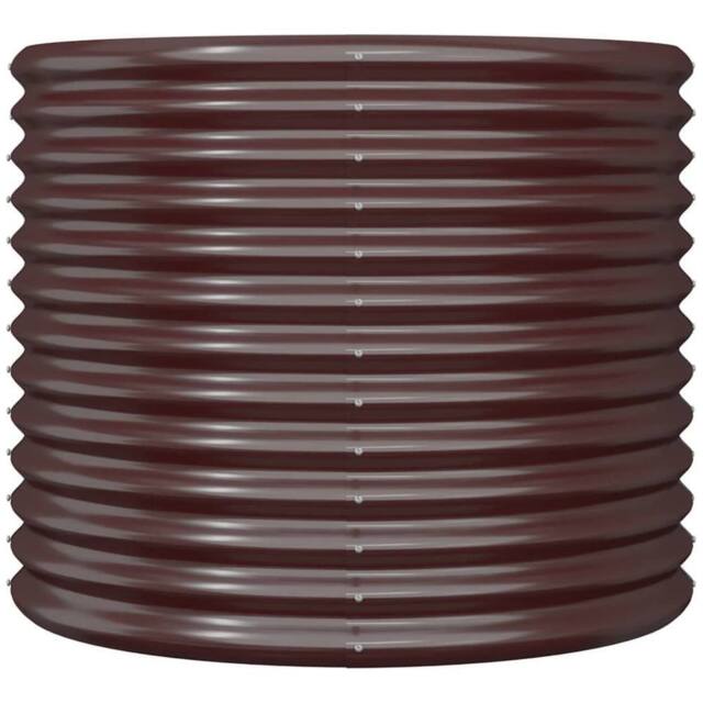 Berkfield Home Durable Garden Planter Powder-coated Steel 80x80x68 cm Brown - Size: 80 x 80 x 68 cm - image 1