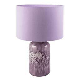 Happy Homewares Modern Marble Drip Snowflake Glass Table Lamp with Linen Shade in Lilac - thumbnail 8