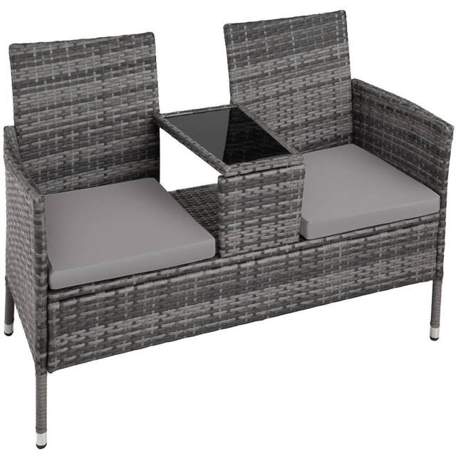 tectake Garden Bench Narbonne in Light Grey - Size: 2 Seater - image 1
