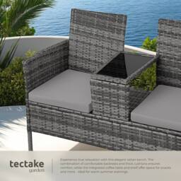 tectake Garden Bench Narbonne in Light Grey - Size: 2 Seater - thumbnail 4