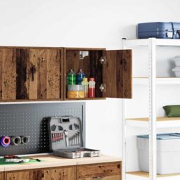Berkfield Home Garage Wall Cabinet Old Wood Engineered Wood in Brown - thumbnail 2