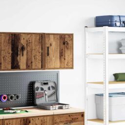 Berkfield Home Garage Wall Cabinet Old Wood Engineered Wood in Brown - thumbnail 3
