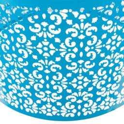 Happy Homewares Marrakech Designed Metal Pendant Light Shade with Floral Decoration in Teal - Size: 12 inches - thumbnail 2