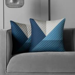 OHS 4 Pack Geometric Pinsonic Cushion Covers - 45 x 45cm in Dark Navy - Size: 45 cm x 45 cm - thumbnail 2
