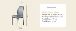 Modernique Set of 4 Dining Chairs in Faux Leather & Metal Frame in Grey - thumbnail 8