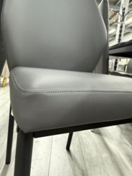 Modernique Set of 4 Dining Chairs in Faux Leather & Metal Frame in Grey - thumbnail 9