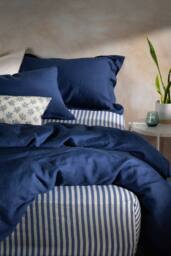 Soak&Sleep Mediterranean Blue French Linen Oxford Pillowcase Pair - Size: Super King - thumbnail 2