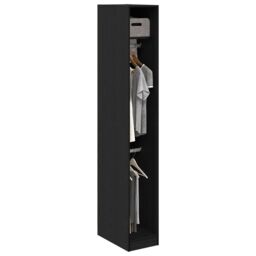 Berkfield Home Black Oak Wardrobe 30x50x200 cm Made from Engineered Wood - Size: 30 x 50 x 200 cm - thumbnail 3