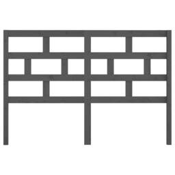 Berkfield Home Bed Headboard Grey 126x4x100 cm Solid Wood Pine - Size: 126 x 4 x 100 cm - thumbnail 4