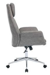 Living and Home Adjustable High Back PU Office Chair with Armrests in Grey - thumbnail 3