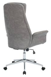 Living and Home Adjustable High Back PU Office Chair with Armrests in Grey - thumbnail 4