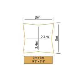 Primrose 3m Square Waterproof Patio Sun Shade Canopy 98% UV Block Free Rope in Dark Grey - thumbnail 6
