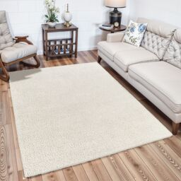Livabliss Cloudy Shag-Solid Color Beige White Grey Blue Pink Green Yellow Black Red Soft Plush Pile Living Rug in Light Beige - Size: 160 cm diameter - thumbnail 7