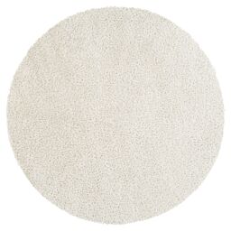 Livabliss Cloudy Shag-Solid Color Beige White Grey Blue Pink Green Yellow Black Red Soft Plush Pile Living Rug in Light Beige - Size: 160 cm diameter - thumbnail 2