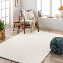 Livabliss Cloudy Shag-Solid Color Beige White Grey Blue Pink Green Yellow Black Red Soft Plush Pile Living Rug in Light Beige - Size: 160 cm diameter - thumbnail 8