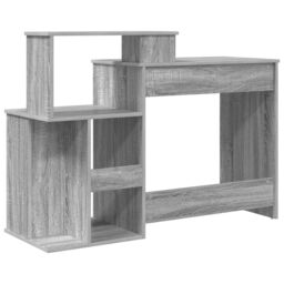 Berkfield Home Desk with Storage Grey Sonoma 120.5x44x88.5 cm Engineered Wood - thumbnail 7