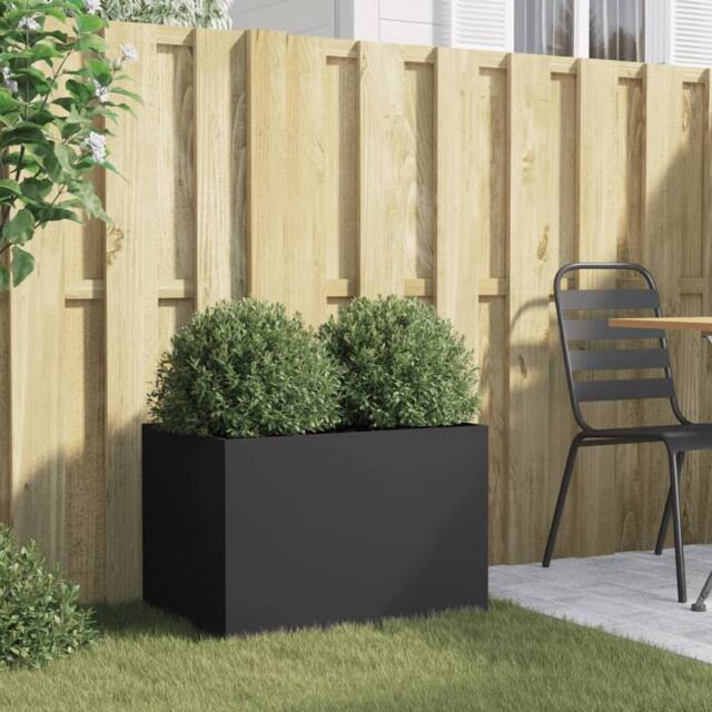 Berkfield Home Planter Black 62x40x39 cm Steel - Size: 62 x 40 x 39 cm - image 1