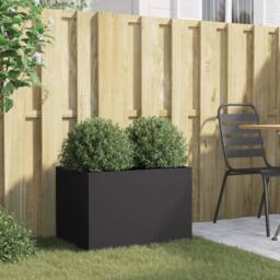 Berkfield Home Planter Black 62x40x39 cm Steel - Size: 62 x 40 x 39 cm - thumbnail 1