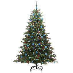 Berkfield Home Artificial Christmas Tree with 300 LEDs with Stand Green 210 cm - thumbnail 3