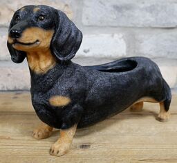 Animal Crackers Dachshund Planter Home Or Garden Decoration Sausage Dog Lover Gift in Brown - thumbnail 2