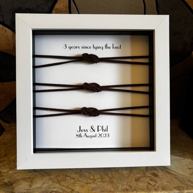 Afewhometruths Personalised Leather Anniversary Gift In White Frame - image 1
