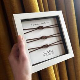 Afewhometruths Personalised Leather Anniversary Gift In White Frame - thumbnail 2