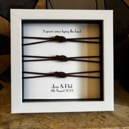 Afewhometruths Personalised Leather Anniversary Gift In White Frame - thumbnail 1