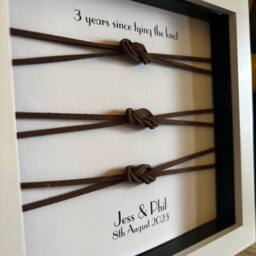 Afewhometruths Personalised Leather Anniversary Gift In White Frame - thumbnail 3