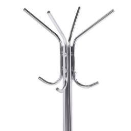 Wyld and Coco Glamour Industrial Coat Stand Silver Steel Freestanding Rack - thumbnail 4