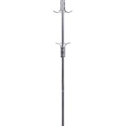 Wyld and Coco Glamour Industrial Coat Stand Silver Steel Freestanding Rack - thumbnail 2