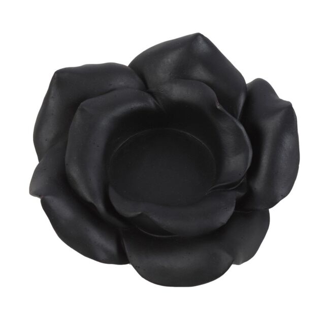 Something Different Rose Resin Tealight Holder in Black - image 1