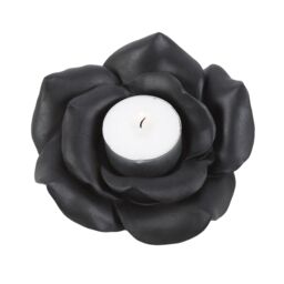 Something Different Rose Resin Tealight Holder in Black - thumbnail 2