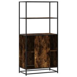Berkfield Home Highboard Smoked Oak 68x35x139 cm Engineered Wood & Metal in Brown - Size: 68 x 35 x 139 cm - thumbnail 6