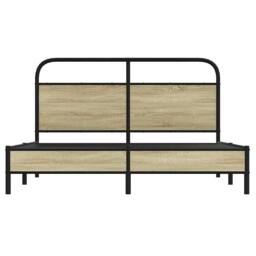 Berkfield Home Bed Frame without Mattress 160x200 cm Sonoma Oak Engineered Wood in Light Oak - thumbnail 5