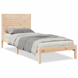 Berkfield Home Extra Long Bed Frame without Mattress 90x210 cm Solid Wood in Natural - thumbnail 1