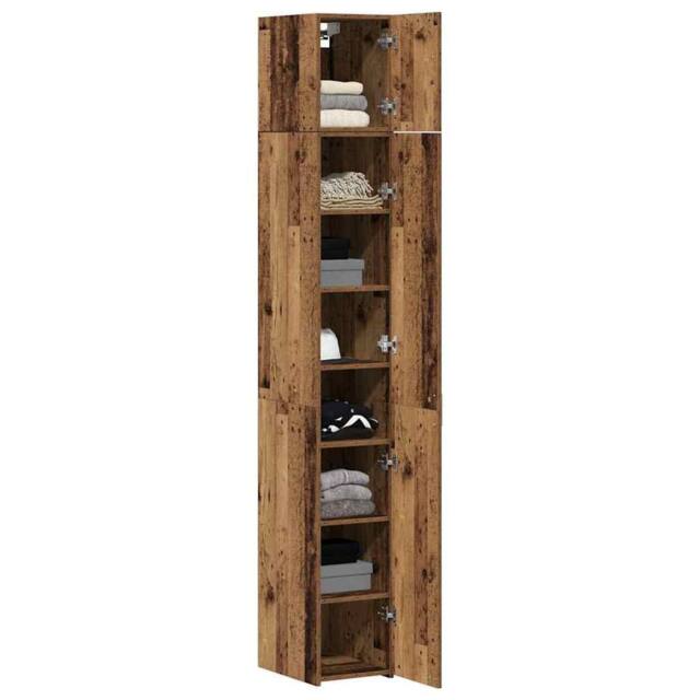 Berkfield Home Slim Storage Cabinet Old Wood 30x42.5x225 cm Engineered Wood in Brown - image 1