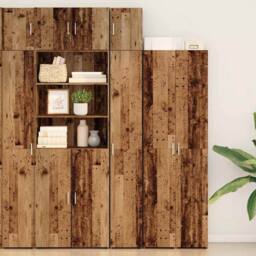 Berkfield Home Slim Storage Cabinet Old Wood 30x42.5x225 cm Engineered Wood in Brown - thumbnail 2