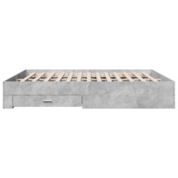 Berkfield Home Bed Frame with Drawers without Mattress Concrete Grey 180x200 cm Super King - thumbnail 5