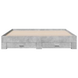 Berkfield Home Bed Frame with Drawers without Mattress Concrete Grey 180x200 cm Super King - thumbnail 4