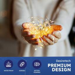 Desiretech LED Battery-Powered Fairy Lights Copper Wire String Lights 4Pack 50LED in Warm White - thumbnail 4