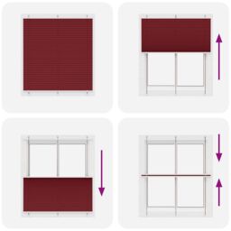 Berkfield Home Pleated Blind Bordeaux Red 120x100 cm Fabric Width 119.4 cm Polyester - thumbnail 5