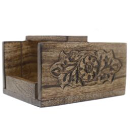 KDMD Carved Mango Wood Cutter For Soap Loaves in Brown - thumbnail 3