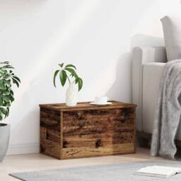 Berkfield Home Storage Box Old Wood 60x35x35 cm Made of Engineered Wood in Brown - Size: 60 x 35 x 35 cm - thumbnail 4