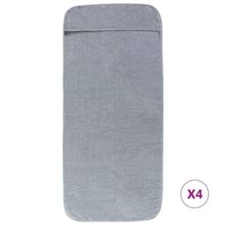 Berkfield Home Beach Towels 4 pcs Grey 60x135 cm Fabric 400 GSM - thumbnail 3