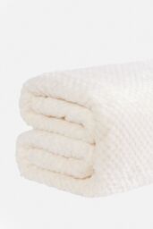 OHS Luxury Large Waffle Honeycomb Mink Warm Throw in Cream - Size: 125 cm x 150 cm - thumbnail 3