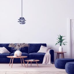 Happy Homewares Gloss Metal Double Ribbon Spiral Swirl Ceiling Light Pendant in Midnight - thumbnail 4