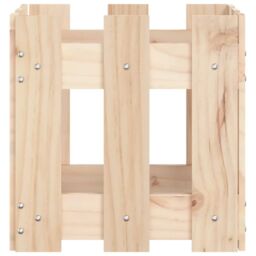 Berkfield Home Garden Planter with Fence Design 30x30x30 cm Solid Wood Pine in Brown - Size: 30 x 30 x 30 cm - thumbnail 6
